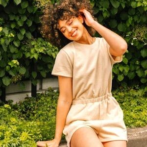 Smash + Tess SHORTY Cheeky ROMPER In Natural Shimmer Sz XXL NWT New